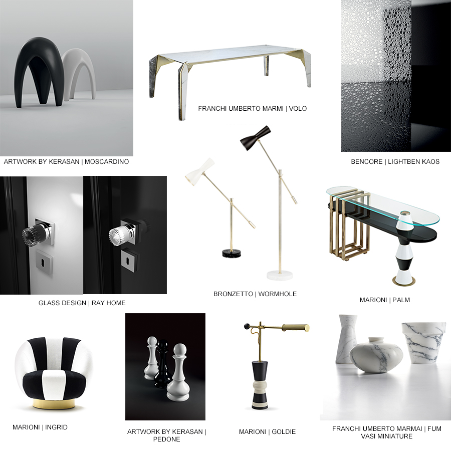 BLACK & WHITE FURNISHING AND ACCESSORIES